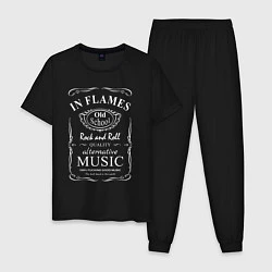 Пижама хлопковая мужская In Flames в стиле Jack Daniels, цвет: черный