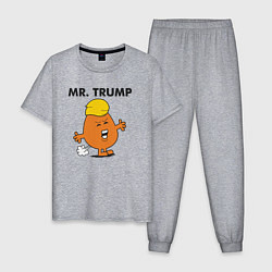 Пижама хлопковая мужская Мистер Дональд Трамп, цвет: меланж