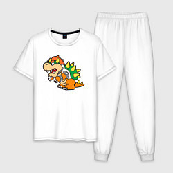Пижама хлопковая мужская Bowser drawing, цвет: белый