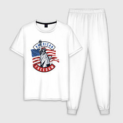 Пижама хлопковая мужская American freedom, цвет: белый