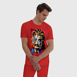 Пижама хлопковая мужская Tiger and Dali, цвет: красный — фото 2