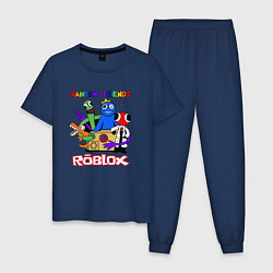 Пижама хлопковая мужская Радужные друзья - монстры Роблокс, цвет: тёмно-синий