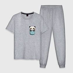 Мужская пижама Панда в кармашке