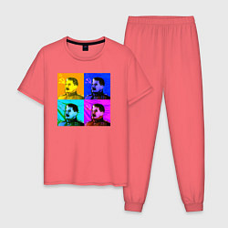 Пижама хлопковая мужская Color Stalin, цвет: коралловый