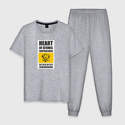 Пижама хлопковая мужская Северодвинск сердце атомного флота, цвет: меланж
