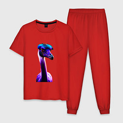 Пижама хлопковая мужская Ostrich, цвет: красный