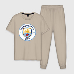 Пижама хлопковая мужская Manchester City FC, цвет: миндальный