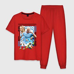Пижама хлопковая мужская Холанд Эрлинг, цвет: красный