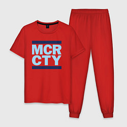 Пижама хлопковая мужская Run Manchester city, цвет: красный