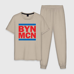 Пижама хлопковая мужская Run Bayern Munchen, цвет: миндальный