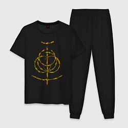 Пижама хлопковая мужская Elden Ring logo, цвет: черный