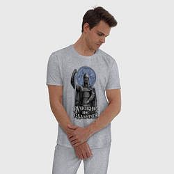 Пижама хлопковая мужская Славянский богатырь - русские не сдаются, цвет: меланж — фото 2