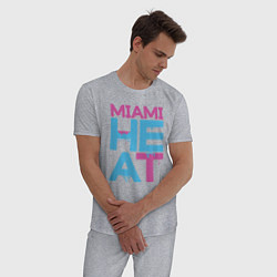 Пижама хлопковая мужская Miami Heat style, цвет: меланж — фото 2