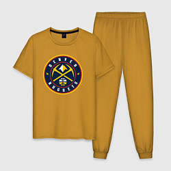 Пижама хлопковая мужская Denver Nuggets, цвет: горчичный