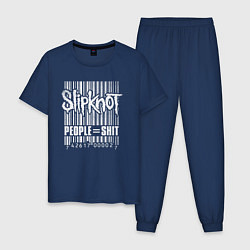 Пижама хлопковая мужская Slipknot bar code, цвет: тёмно-синий