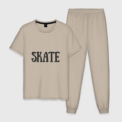 Пижама хлопковая мужская Skate, цвет: миндальный