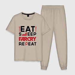 Мужская пижама Надпись: eat sleep Far Cry repeat