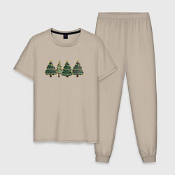 Мужская пижама Новогодние деревья