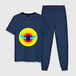 Пижама хлопковая мужская Летящий скарабей, цвет: тёмно-синий