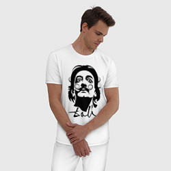 Пижама хлопковая мужская Autograph Dali, цвет: белый — фото 2
