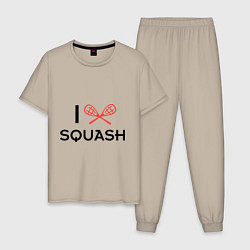 Пижама хлопковая мужская I Love Squash, цвет: миндальный