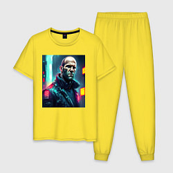 Мужская пижама Джейсон Стэтхэм киберпанк - нейросеть