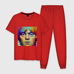 Пижама хлопковая мужская Brian Jones Digital Portret, цвет: красный