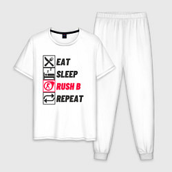 Мужская пижама Eat sleep rush b repeat