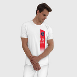 Пижама хлопковая мужская Килиан Мбаппе форма ФК ПСЖ 2324 домашняя, цвет: белый — фото 2