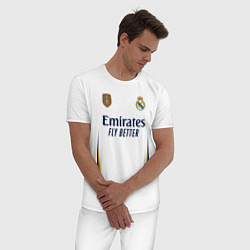 Пижама хлопковая мужская Реал Мадрид форма 2324 домашняя, цвет: белый — фото 2