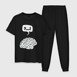 Пижама хлопковая мужская Штурм мозга, цвет: черный