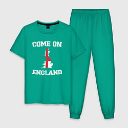 Пижама хлопковая мужская Come on England, цвет: зеленый