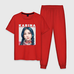 Пижама хлопковая мужская Karina Aespa, цвет: красный