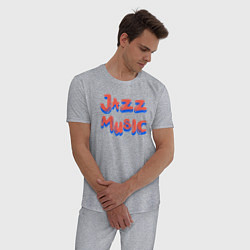 Пижама хлопковая мужская Music jazz, цвет: меланж — фото 2