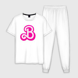Пижама хлопковая мужская Б - значит Барби, цвет: белый