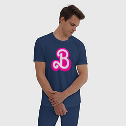 Пижама хлопковая мужская Б - значит Барби, цвет: тёмно-синий — фото 2