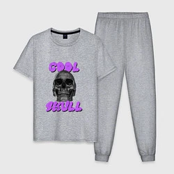 Пижама хлопковая мужская Cool Skull, цвет: меланж