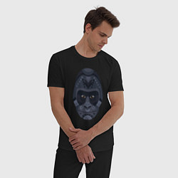 Пижама хлопковая мужская Black gorilla, цвет: черный — фото 2