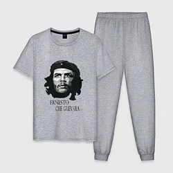 Пижама хлопковая мужская Че Гевара черно белое, цвет: меланж