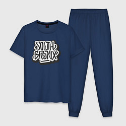 Пижама хлопковая мужская Южный Бронкс, цвет: тёмно-синий