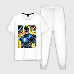 Пижама хлопковая мужская Супергерой комиксов, цвет: белый