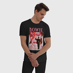 Пижама хлопковая мужская David Bowie 90 Aladdin Sane, цвет: черный — фото 2