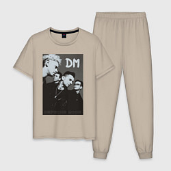 Пижама хлопковая мужская Depeche Mode 90 Violator, цвет: миндальный