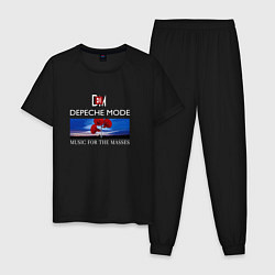 Пижама хлопковая мужская Depeche Mode - Music for the Masses logo, цвет: черный