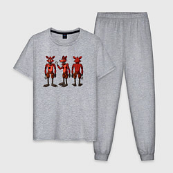 Пижама хлопковая мужская Три Фокси, цвет: меланж