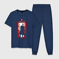 Пижама хлопковая мужская Doctor who tardis, цвет: тёмно-синий