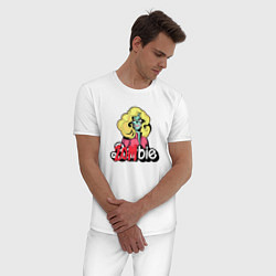 Пижама хлопковая мужская Барби - зомби, цвет: белый — фото 2