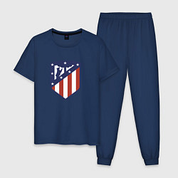 Пижама хлопковая мужская Atletico Madrid FC, цвет: тёмно-синий