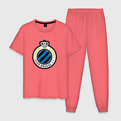 Пижама хлопковая мужская Brugge fc sport, цвет: коралловый