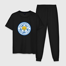 Пижама хлопковая мужская Leicester city fc, цвет: черный